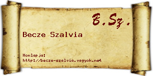 Becze Szalvia névjegykártya